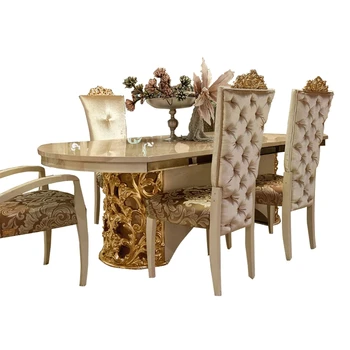 Сочетание французского роскошного стола Европейский неоклассический стол роскошный большой обеденный стол и стулья из массива дерева по индивидуальному заказу