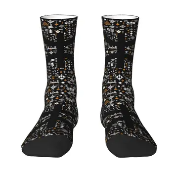 Милые мужские носки с рисунком керамики Kabyle, унисекс, дышащие Теплые носки с геометрией 3D-печати, геометрические носки для экипажа
