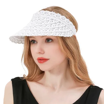 Летняя Новая Повседневная Солнцезащитная Шляпа В Корейском Стиле, Модная Универсальная Кружевная Пустая Шляпа-Цилиндр, Пляжная Шляпа-Зонт для Женщин