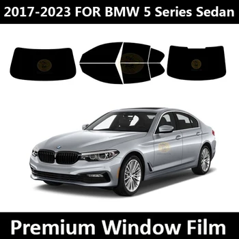 2017-2023 Для BMW 5 Series Седан (Полный Автомобиль) Комплект Для Предварительной Тонировки Окон Автомобильная Пленка Для Окон Черная Пленка Для Стекол Автомобиля УФ-Защита