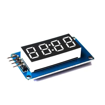 TM1637 Светодиодный дисплейный модуль для Arduino 7 Сегментные 4 бита 0,36 дюймовые часы Цифровая трубка с красным анодом Комплект из четырех последовательных плат драйвера