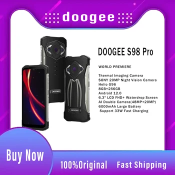 DOOGEE S98 Pro Прочный Телефон Тепловизионная Камера Телефон 20MP Ночного Видения Мобильный Телефон Helio G96 8 + 256 ГБ 6,3 